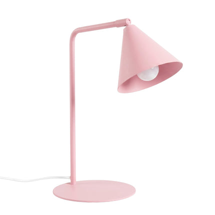 Lampe à Poser Bergen Cône en Acier Rose Poudré, packshot sur fond blanc