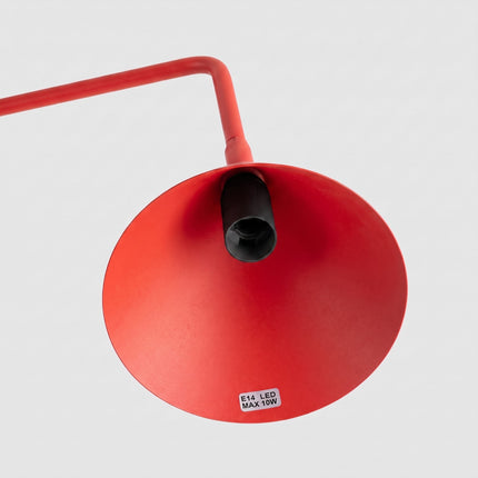 Lampe à Poser Bergen Cône en Acier Rouge Vif, détail de la finition