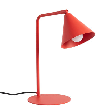 Lampe à Poser Bergen Cône en Acier Rouge Vif, packshot sur fond blanc