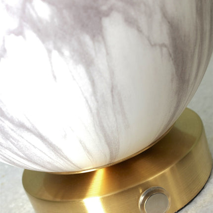 Schéma des dimensions de la lampe à poser Carrara globe marbre et or
