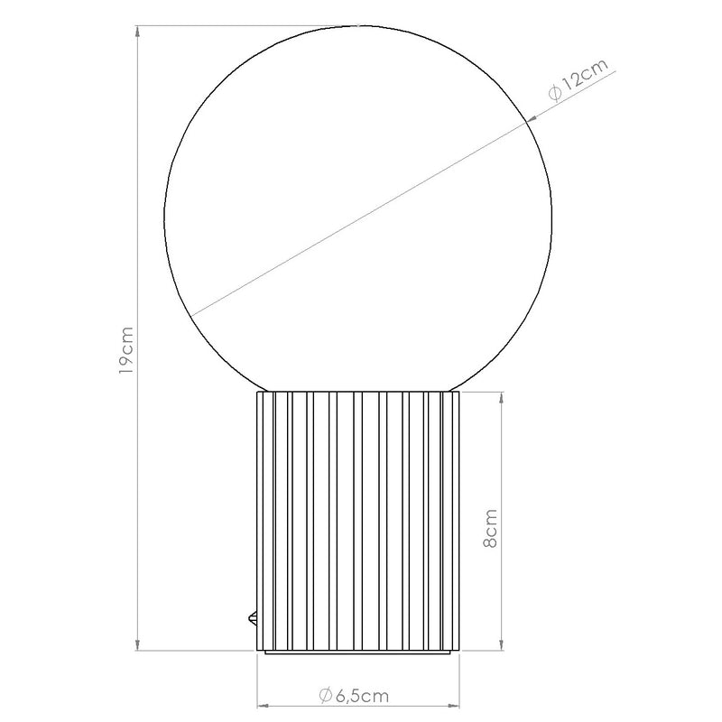 Dimensions Lámpara de mesa Halo White