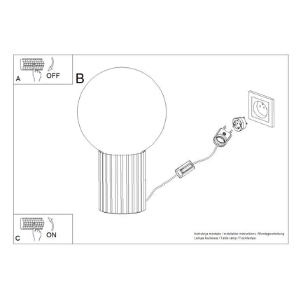 Schéma d'installation et de branchement de la lampe à poser Halo