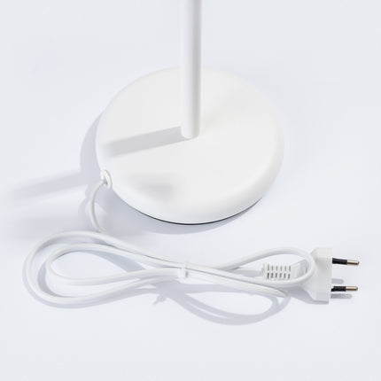 lampe à poser halo tube orientable blanc en acier, vue de détail