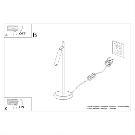 lampe à poser halo tube orientable blanc en acier, notice de montage