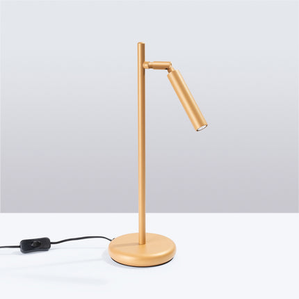 lampe à poser halo tube orientable or en acier, vue en situation