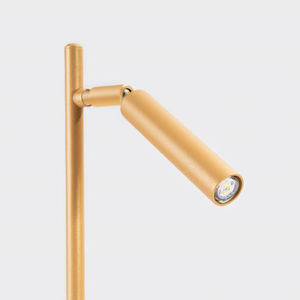 lampe à poser halo tube orientable or en acier, packshot de trois quarts