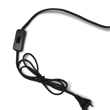 Câble textile noir de la lampe Kalahari avec interrupteur manuel et prise secteur