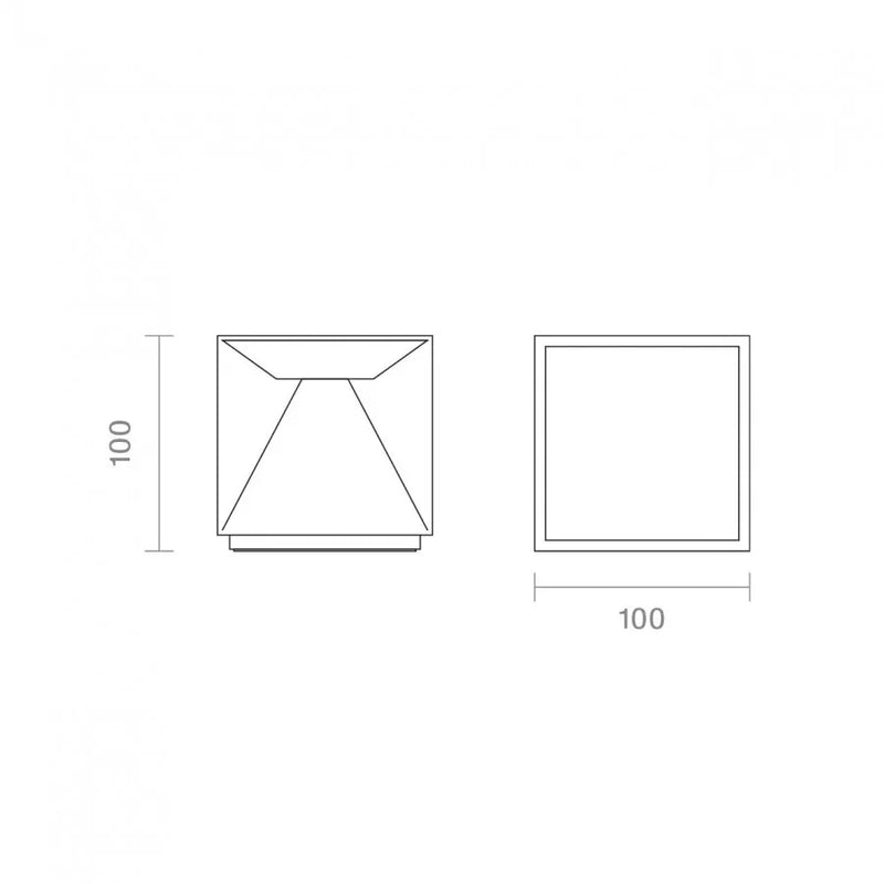 Dimensions Lampe à Poser LED Nutalis Cube Aluminium Beige Sable Rechargeable