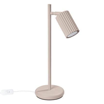 Lampe à Poser Oslo en Aluminium Cannelé Taupe, packshot sur fond blanc