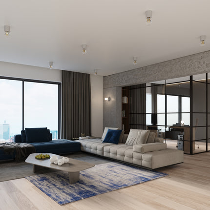 Lampes à poser et luminaires Pure en béton dans un salon