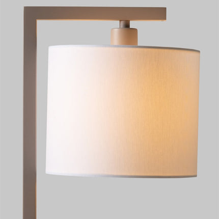 Câble textile sable de 150 cm de la lampe à poser Boston, finition blanche.