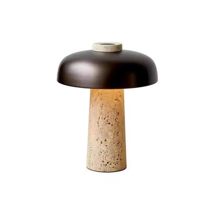 Forme champignon de la lampe en pierre de travertin
