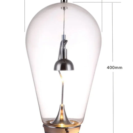 Lampe d'étude LED magnétique à cloche en verre, éclairage élégant pour le bureau.
