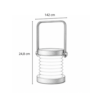 Lampe Lanterne LED Sans Fil Tactile Bois et Métal