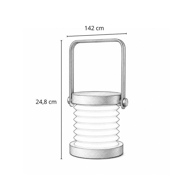 Dimensions Wireless LED Lantern Lamp Wood and Metal