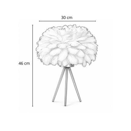 Lámpara de mesa de plumas nórdicas