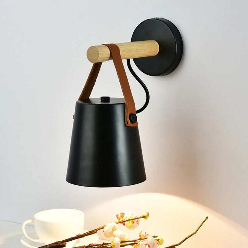 Dimensions Lámpara de pared nórdica de madera con forma de farol