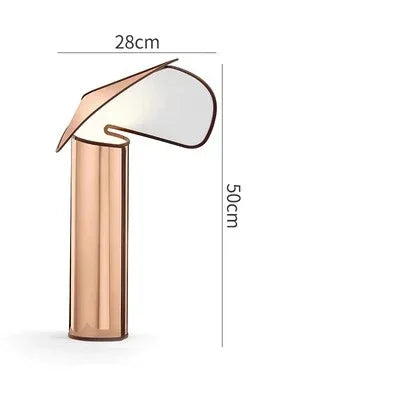 Lampe à poser nordique en acier, finition or rose élégante