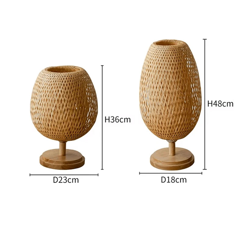 Dimensions Lámpara de mesa Wabi-Sabi de ratán natural