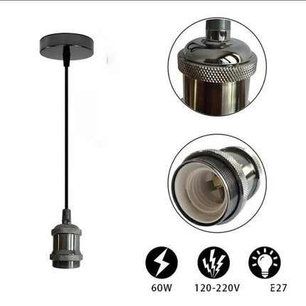 Lampe suspendue en fer nordique noire diffusant une lumière douce