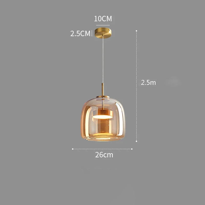 Lampe suspendue LED avec éclairage nordique, idéale pour un salon ou une chambre avec un style épuré.