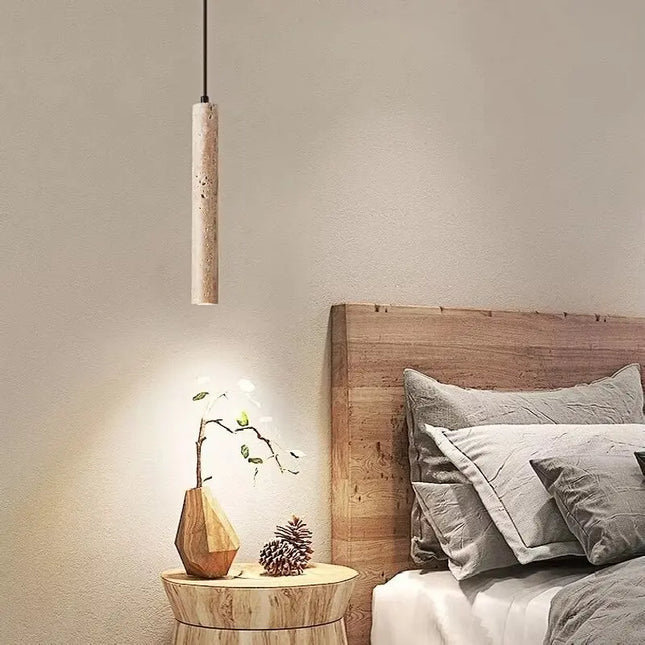 Lampe suspendue minimaliste en pierre naturelle, idéale pour un éclairage moderne et apaisant