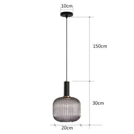 Lampe suspendue en verre multicolore, design rétro chic pour sublimer l'éclairage de votre salle à manger.
