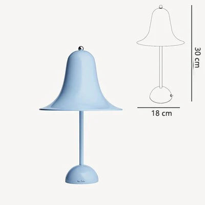 Schéma des dimensions de la lampe de table cloche danoise