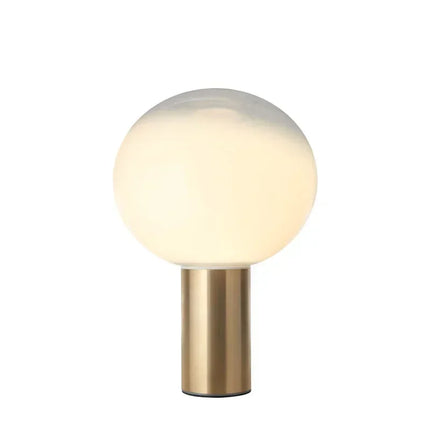 Globe en verre transparent de la lampe de table danoise dorée