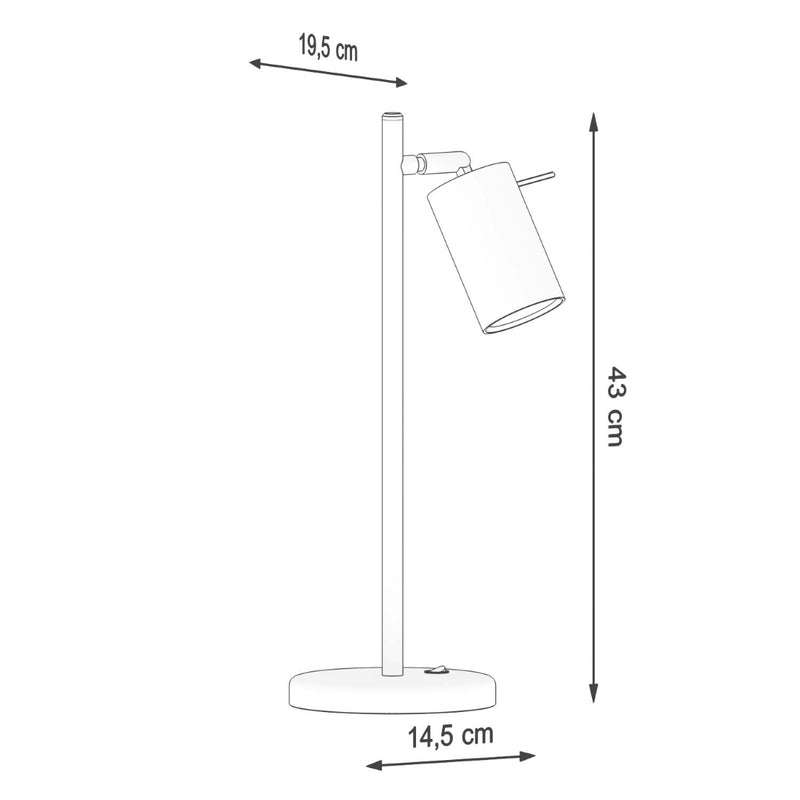 Dimensions [EXP] Lámpara de mesa direccional LED blanca