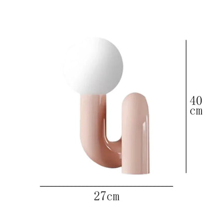 Lampe de table LED boule italienne coloris rose