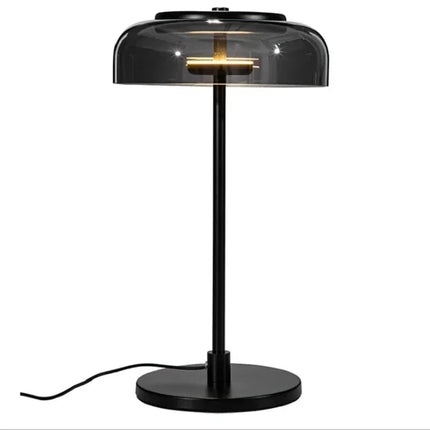Finitions or cuivré et noire de la lampe de table LED verre moderne
