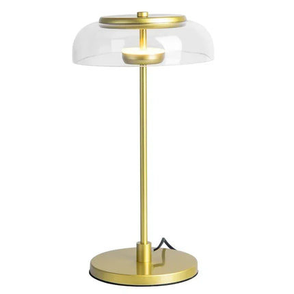 Lampe de table LED verre moderne à abat-jour en verre transparent