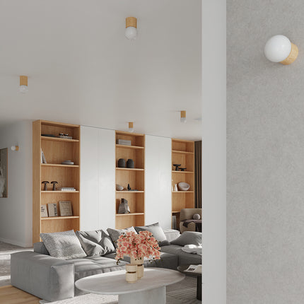 Schéma technique de la lampe à poser Pure Bois Naturel avec cotes en centimètres