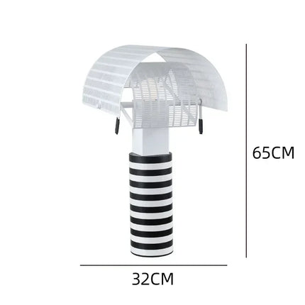 Lampe de table à rayures et grilles, 32 cm de diamètre et 65 cm de hauteur