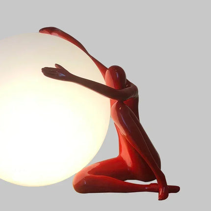 Abat-jour en ABS blanc de la lampe de table sculpture humanoïde