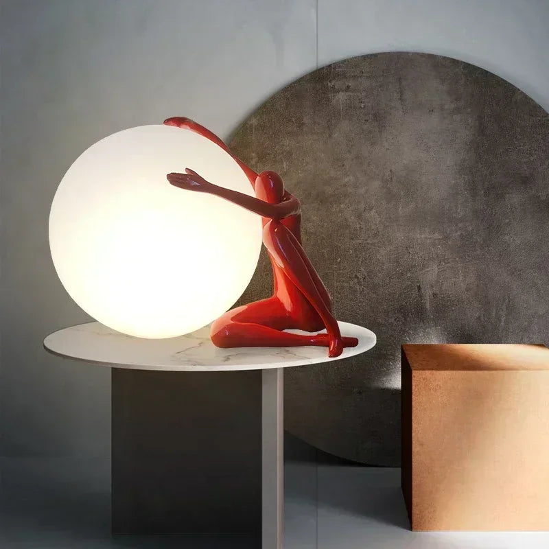 Dimensions LED Humanoid Sculpture Table Lamp