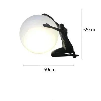 Lampe de table sculpture humanoïde LED coloris noir
