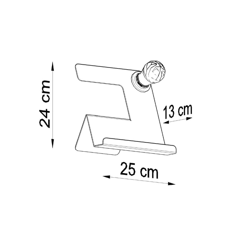 Dimensions Lampe de Table Support Blanche en Acier