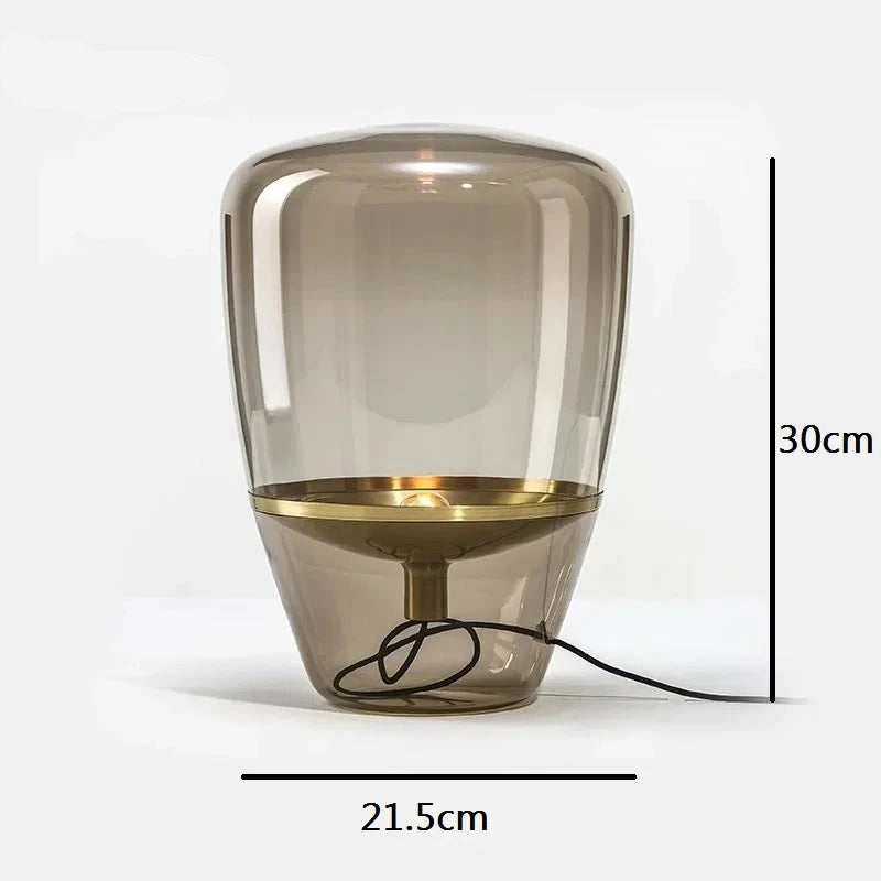 Dimensions Lámpara de mesa de cristal minimalista checa