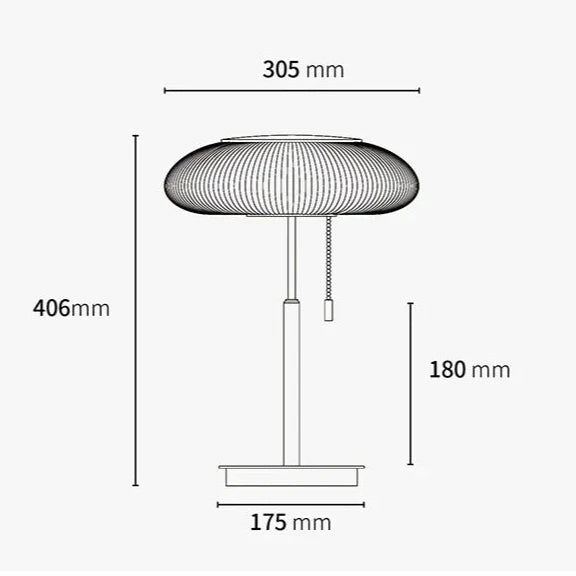 Dimensions Lámpara de mesa de cristal escandinava vintage