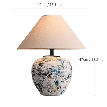 Lampe de table en céramique au style Wabi-Sabi moderne