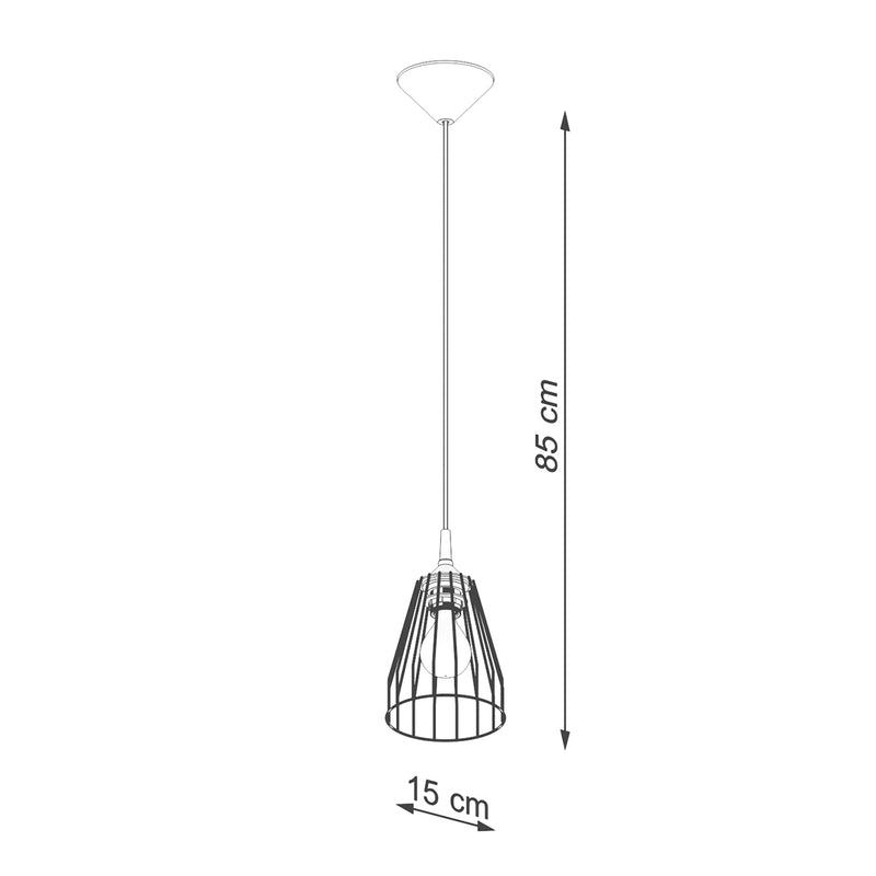 Dimensions Suspension Leyo Métal Noir Style Industriel