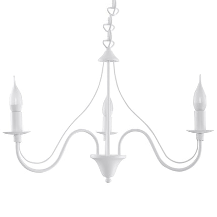 Lustre 3 Bougies Moderne Blanc sur fond neutre