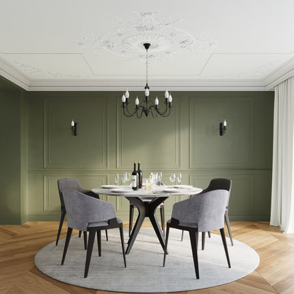 Lustre 5 Bougies Moderne Noir en vue d'angle