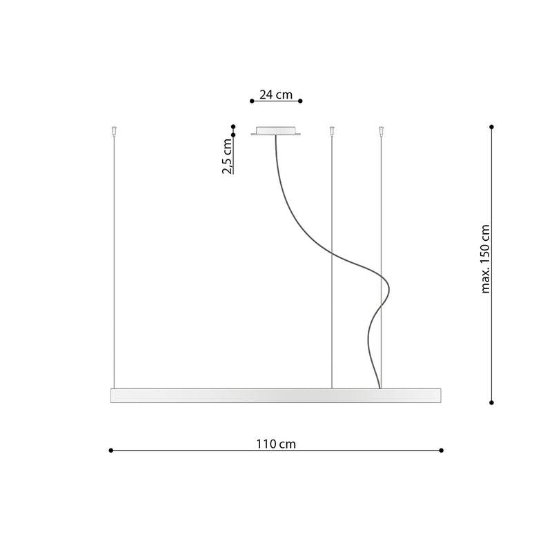 Dimensions Hängeleuchte Anneau Solis 110 cm Weiß 4000K