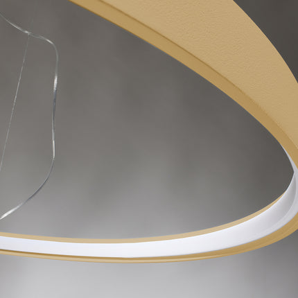 Détail du halo LED continu sous l'anneau doré Anneau Solis
