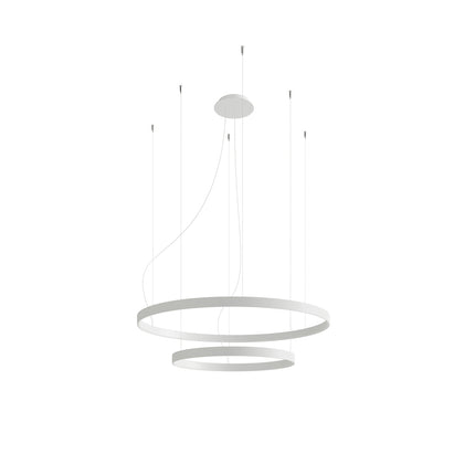 Lustre Anneau Solis 2 anneaux blancs sur fond neutre, packshot
