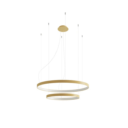 Lustre Anneau Solis 2 anneaux dorés sur fond neutre, packshot