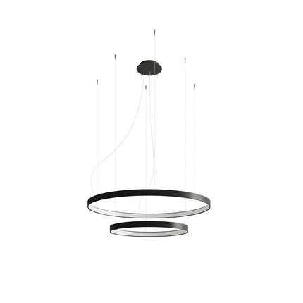 Lustre Anneau Solis 2 anneaux noirs sur fond neutre, packshot
